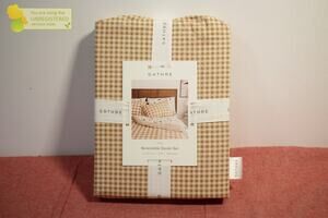 Gathre Khaki Gingham Reversible Duvet Set Twin----